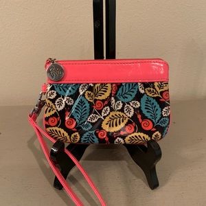 Vera Bradley Leaf And Snail Pattern Wristlet